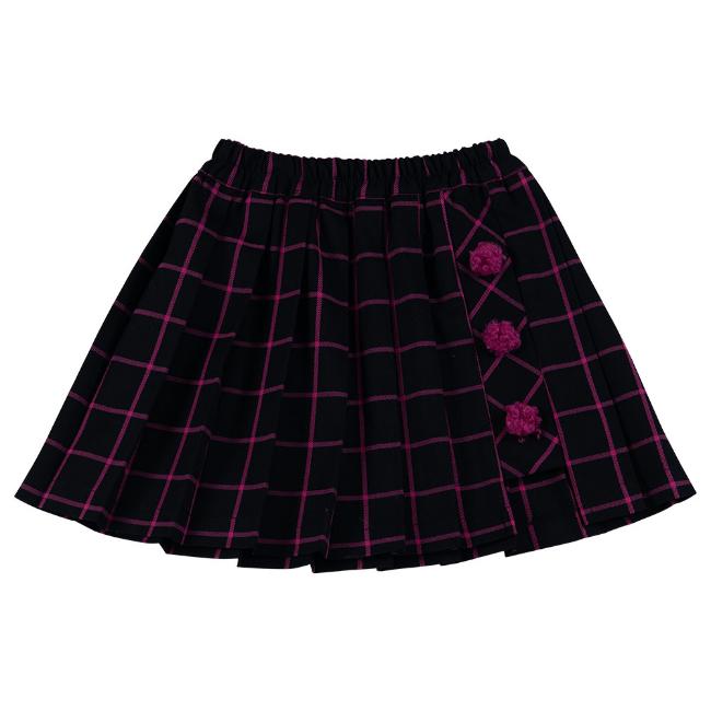 Picture of Daga Girls Be Happy Pleated Skirt - Black Fuchsia