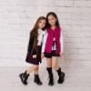 Picture of Daga Girls Be Happy Pleated Skirt - Black Fuchsia