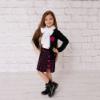 Picture of Daga Girls Be Happy Knitted Cardigan With Bow - Black Fuchsia