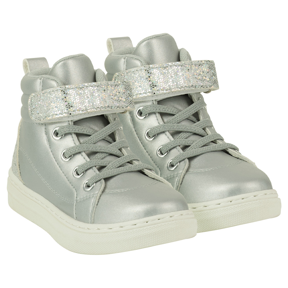 Girls White High Top Trainers