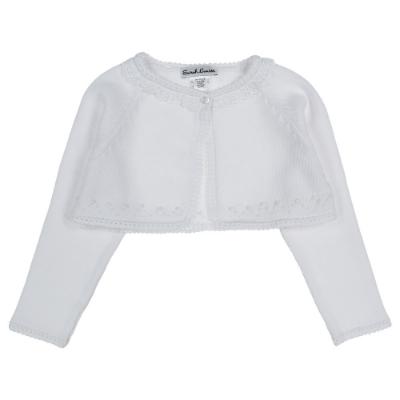 Picture of Sarah Louise Girls Hand Embroidered Bolero Cardigan - White White