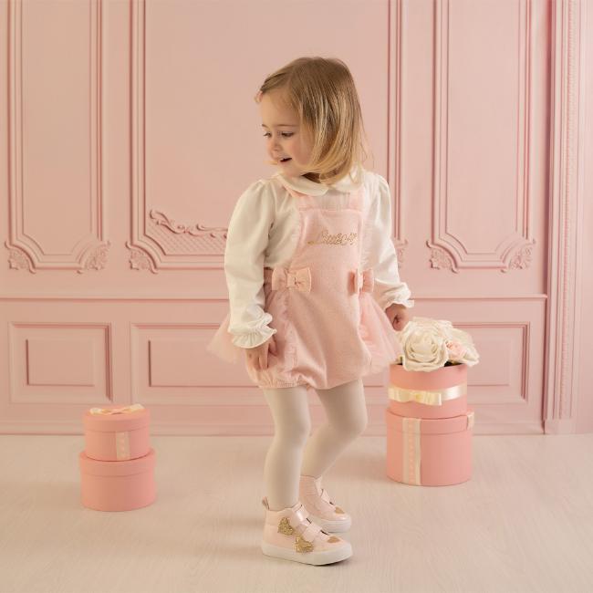 Picture of Little A Ella Check Me Out Lurex Romper - Pink