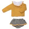 Picture of Juliana Baby Clothes Girls Knit Cardigan Blouse & Skirted Jam Pants Set x 3  - Gold