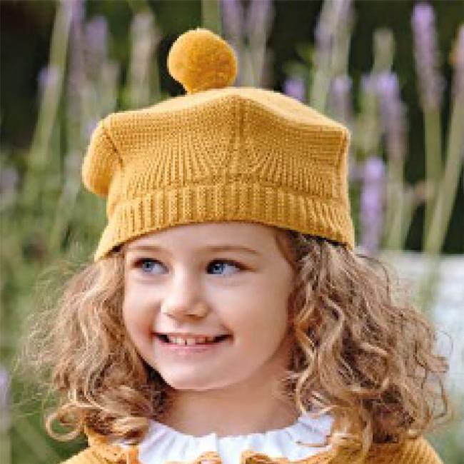 Picture of Juliana Baby Clothes Girls Knitted Beret  - Gold 