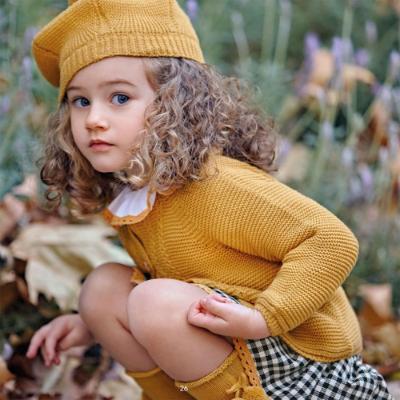 Picture of Juliana Baby Clothes Knitted Knee Pom Pom Socks - Gold 