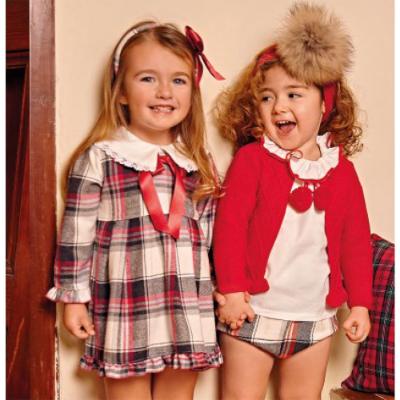 Picture of Juliana Baby Clothes Boys Knitted Cardigan Blouse & Check Shorts Set  X 3 - Red Grey