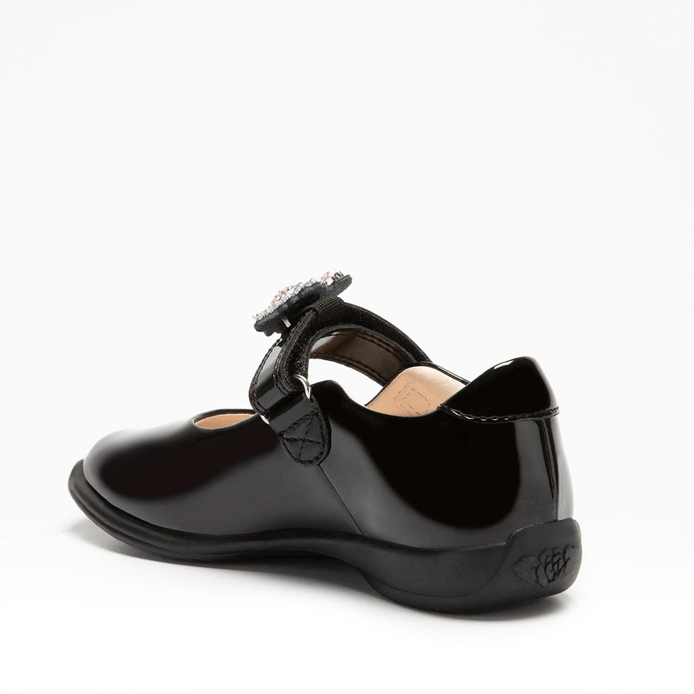 Lelli Kelly Dino 2 Crystal Dinosaur School Shoe F Fitting Black