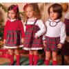 Picture of Juliana Baby Clothes Girls Knit Bodice Tartan Dress  - Red Green