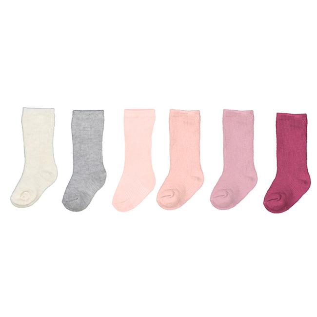 Picture of Mayoral Newborn Girls 6 Pack Ribbed Socks - Pink