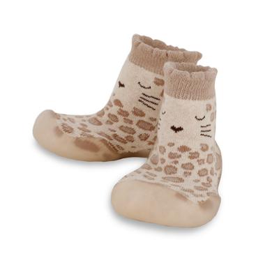 Picture of Mayoral Newborn Girls Pre-Walker Leopard Slipper Socks - Beige