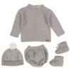 Picture of Mac Ilusion Sweater Jampant Faux Fur Pom Pom Hat & Booties Set x 5 - Nut Beige