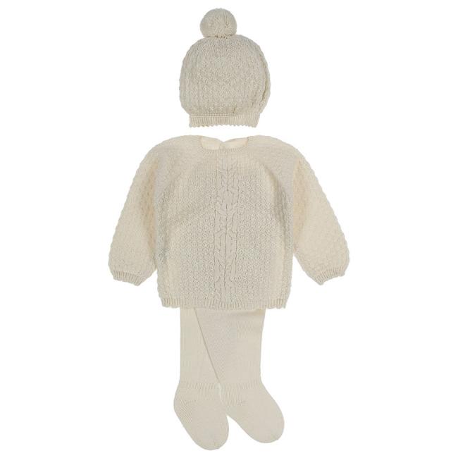Picture of Mac Ilusion AOP Moss Knit Sweater Legging  Hat Set - Natural Cream 