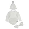 Picture of Mac Ilusion Sweater Jampant Faux Fur Pom Pom Hat & Booties Set x 5 - Pure White