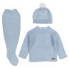 Picture of Mac Ilusion 3 piece Sweater Legging Faux Fur Pom Pom Hat Set - Cloud Blue