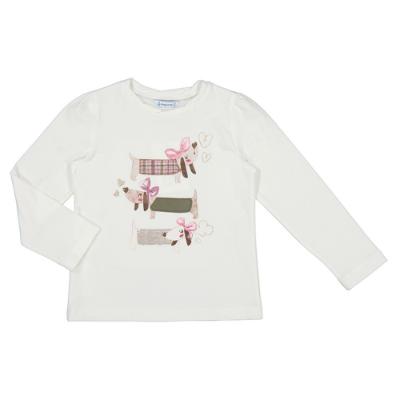 Picture of Mayoral Mini Girls Sausage Dog T-shirt - Ivory