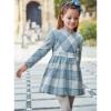 Picture of Mayoral Mini Girls Checked Dress - Aqua Ivory