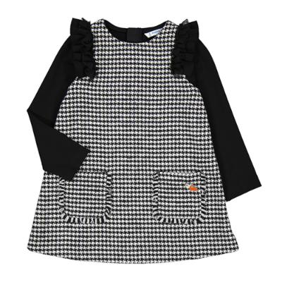 Picture of Mayoral Mini Girls Houndstooth Dress - Black