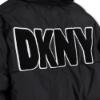 Picture of DKNY Kids Girls Reversible Logo Puffer Coat - Black Silver