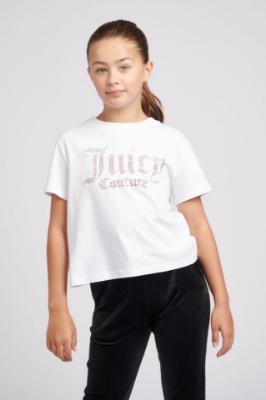 Picture of Juicy Couture Girls Luxe Ombre Diamante Boxy SS Tee - Bright White