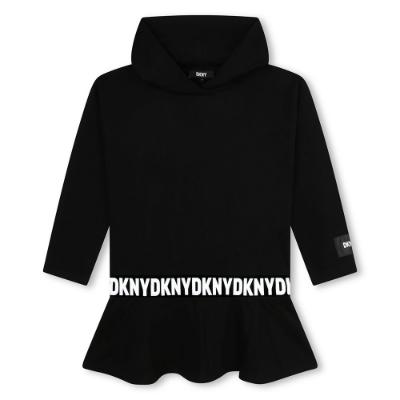 Picture of DKNY Kids Girls Logo Sweatshirt Dress - Black