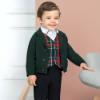 Picture of Abel & Lula Baby Boys Smart Waistcoat - Navy Green Check