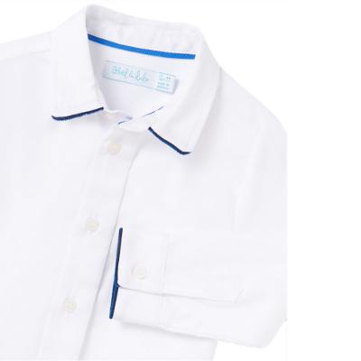 Picture of Abel & Lula Baby Boys Smart Shirt - White Navy Trim