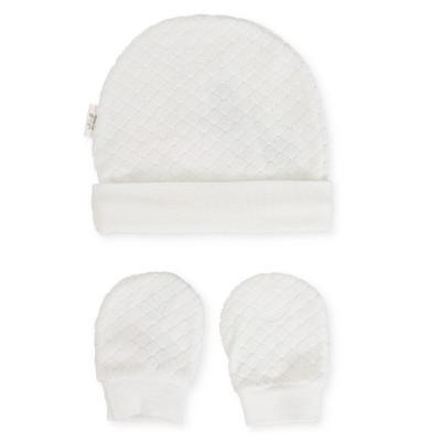 Picture of Tutto Piccolo Baby Beanie Hat & Mittens Set  - Ivory 