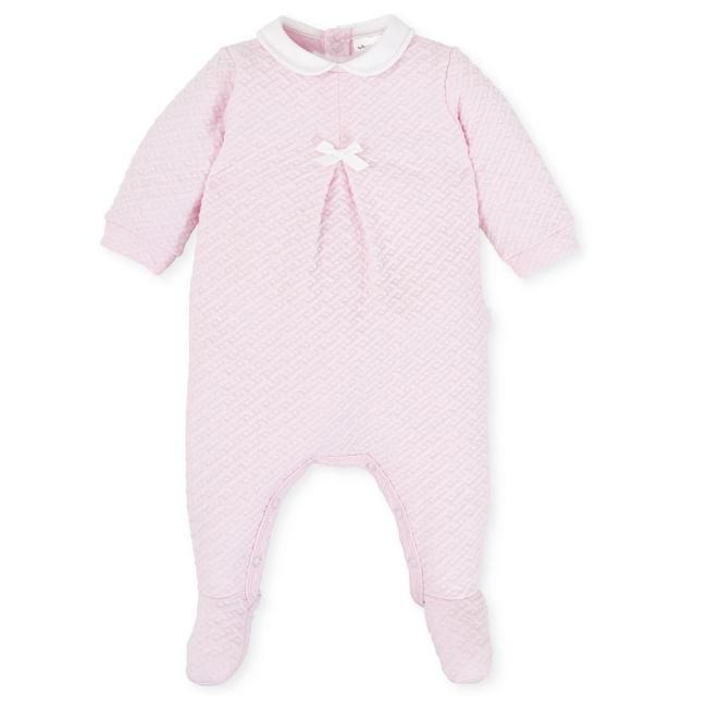 Picture of Tutto Piccolo Baby Girls Embossed Sleepsuit - Pink