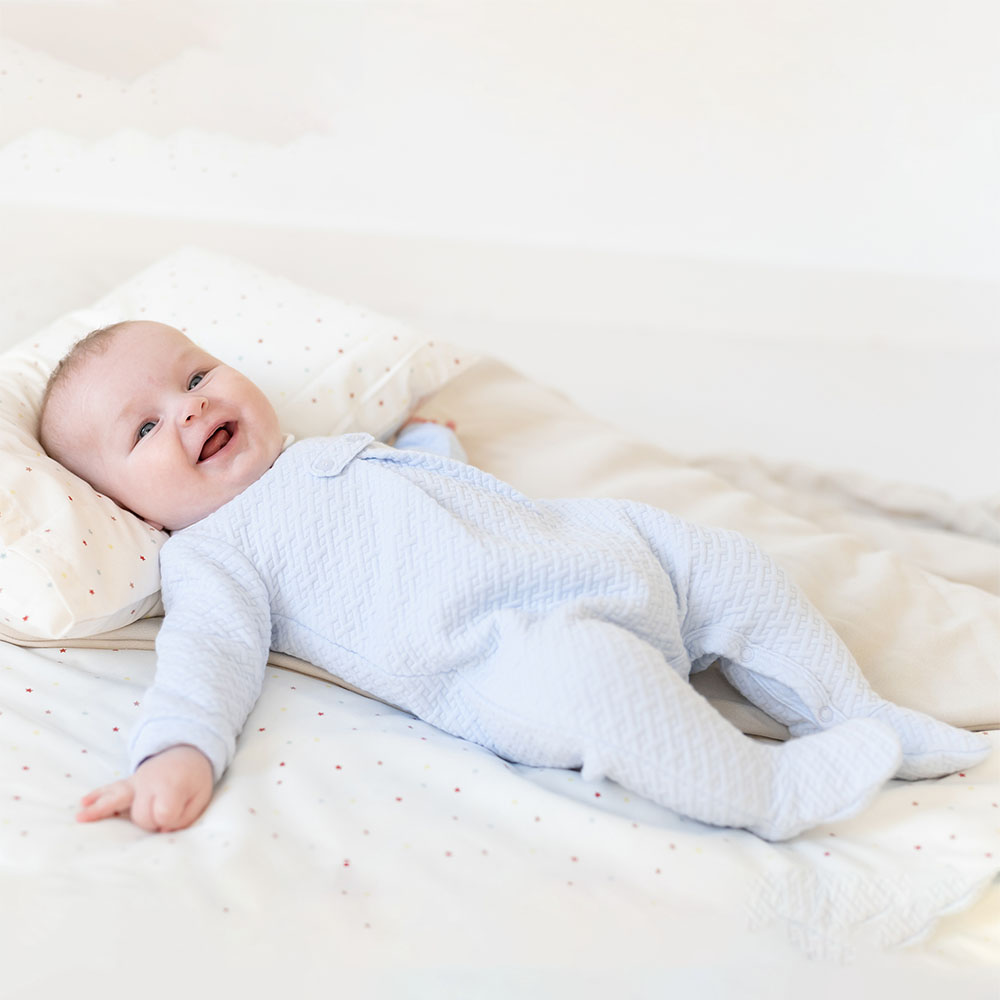 Tutto Piccolo Baby Boys Embossed Sleepsuit Blue