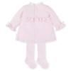Picture of Tutto Piccolo Baby Girls Embossed Dress & Tights Set - Pink 