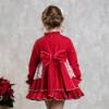 Picture of Abuela Tata Girls Traditional Long Sleeve Dress With Lace  - Red Cream