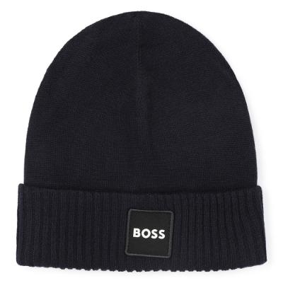 Picture of BOSS Boys Logo Beanie Hat - Navy