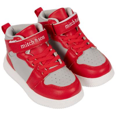Picture of Mitch & Son Boys Jump High Top Trainer - Red Grey