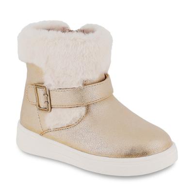 Picture of Mayoral Girls Faux Fur Trim Boot - Gold