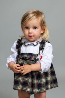 Picture of Foque Girls Tartan Dress & Panties Set - Navy Blue