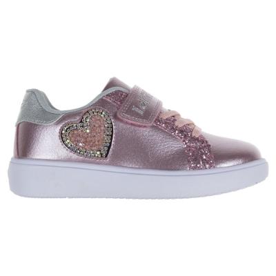 Picture of Lelli Kelly Girls Love Easy On Diamante Heart Trainer - Metallic Pink