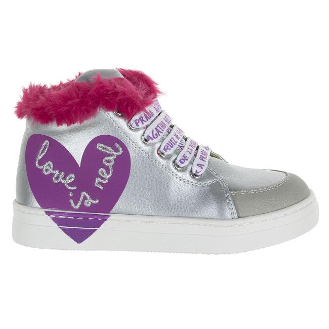 Picture of Agatha Ruiz De La Prada Kobe Love Is Real Inside Zip Hi Top - Silver