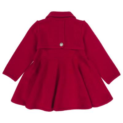 Picture of Marae Girls Double Breasted Flared Skirt Wool Coat  - Dark Red