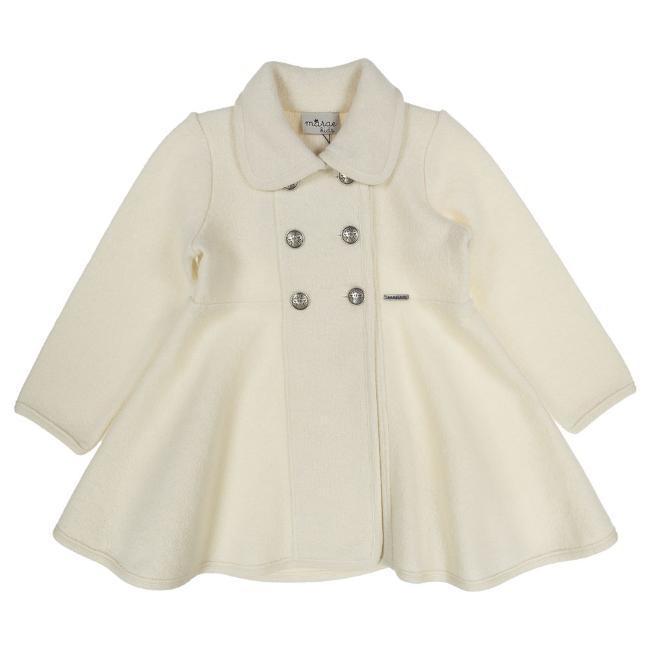 Picture of Marae Girls Double Breasted Flared Skirt Wool Coat  - Ivory