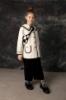 Picture of Marae Girls Wool Coat With Oversized Sailor Collar - Ivory Navy