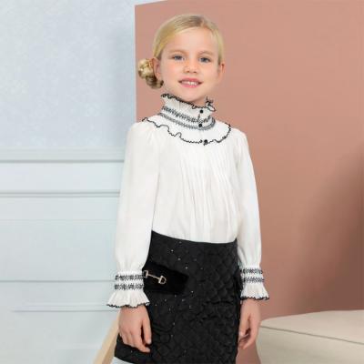 Picture of Abel & Lula Girls Long Sleeve High Neck Blouse - Ivory