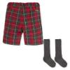 Picture of Tutto Piccolo Boys Tartan Shorts & Socks Set - Red Grey 