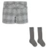Picture of Tutto Piccolo Boys POW Check Shorts & Socks Set - Grey Blue 