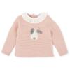 Picture of Tutto Piccolo Girls Bunny Sweater With POW Check Trims - Pink