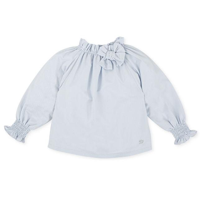 Picture of Tutto Piccolo Girls Cotton Blouse - Porcelain Blue