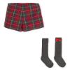 Picture of Tutto Piccolo Girls Tartan Shorts & Socks Set - Red Grey