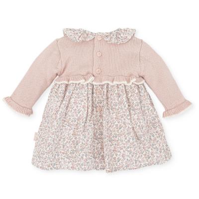 Picture of Tutto Piccolo Girls Ditsy Print Ruffle Dress - Petal Pink