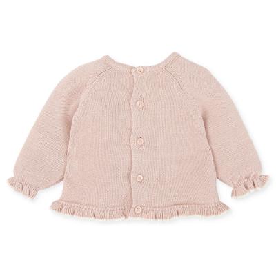 Picture of Tutto Piccolo Girls Knitted Ruffle Sweater Tunic - Petal Pink 