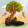 Picture of  Lelli Kelly Fior Di Mela Girls Eco School Shoe F Fit - Black Patent 