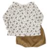 Picture of Rapife Girls Autumn Print Ruffle Blouse  &  Cord Jampants Set - Ivory Brown